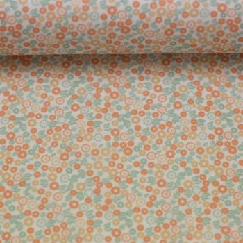 Baumwollwebware Tumba Swafing - Kleine Blumen apricot Mint