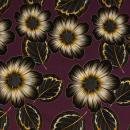 Modal—French Terry Murcia - Blumen auf Aubergine